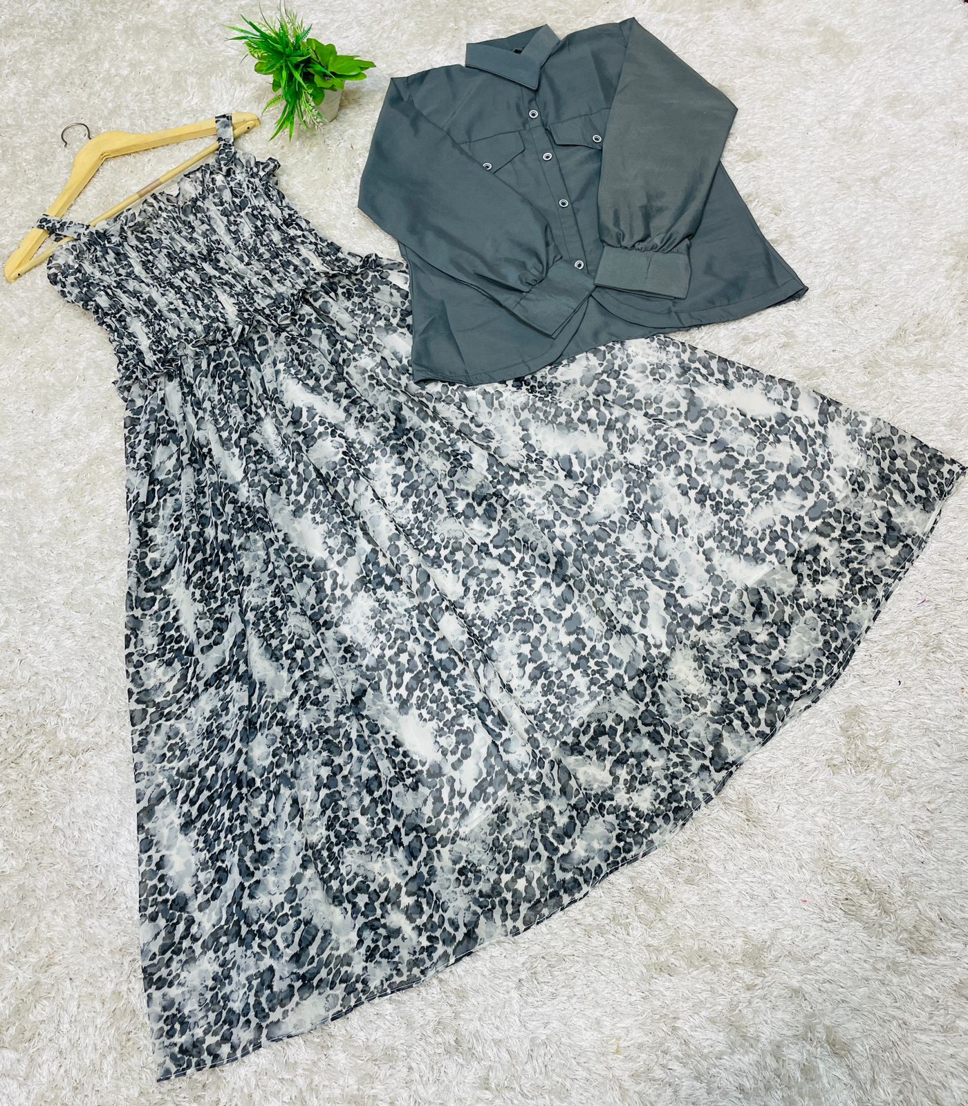 Western Top , Shifon Romper Maxi