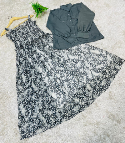 Western Top , Shifon Romper Maxi