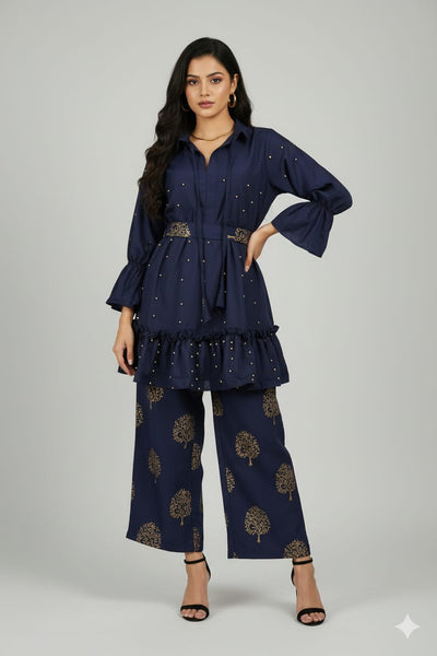 👗 Moti Charm — Western Top & Plazo 👗